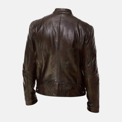 Allaric Alley Slim Fit Leather Biker Jacket Mens