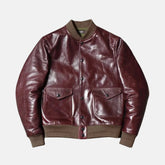 Men Burgundy Style A-2 Bomber Leather Fight Jacket