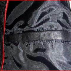 Stand Collar Black Leather Trench Coat