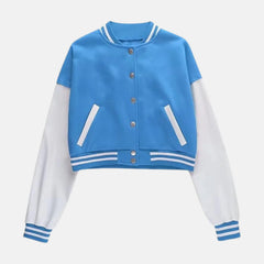 blue varsity jacket womens