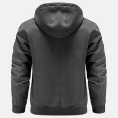 Zip Up Bomber Style Mens Hooded Jacket