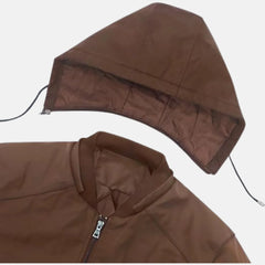 Zip Up Bomber Style Mens Hooded Jacket