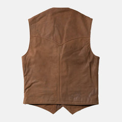 brown vest | leather vest