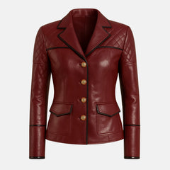 Quilted Lining Leather Jacket For Women
