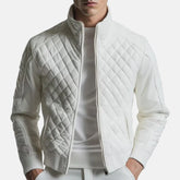 Quilted Slim Fit Quilted Leather Jacket
