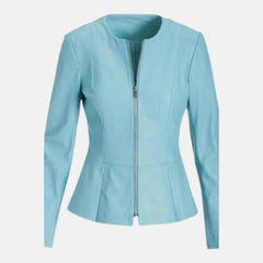 Geneva Peplum Style Women Leather Biker Jacket