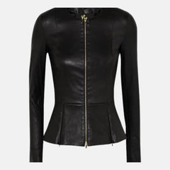 Geneva Peplum Style Women Leather Biker Jacket