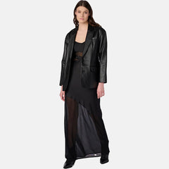 Women Leather Blazer