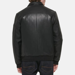 Rib Knit Cuffs Mens Bomber Jacket