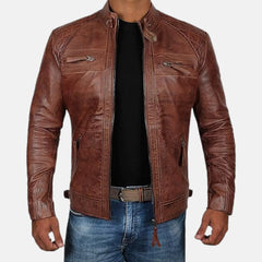 Ironclad Street Men’s Distressed Leather Biker Jacket
