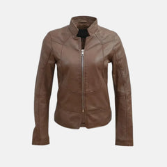 Isolde Women’s Mandarin Collar Biker Jacket