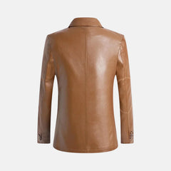 Lanzaro Casual Slim Fit Leather Blazer