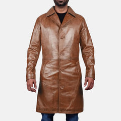 Montaro Overcoat Mens Leather Duster