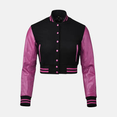 women's crop varsity jacket