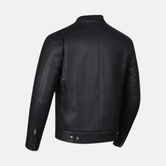 Phantom Streetwear Leather Biker Jacket with Utility Pockets