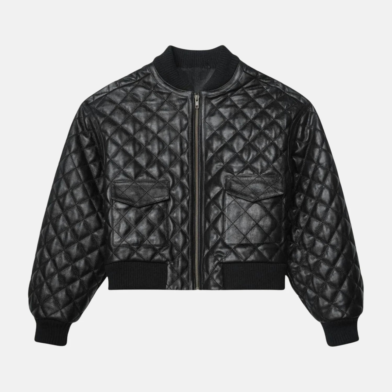 Vanessa Quilted Black Women’s Leather Bomber Jacket