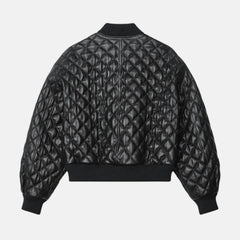 Vanessa Quilted Black Women’s Leather Bomber Jacket