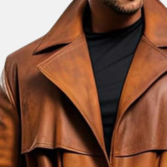 Varello Cowboy Full Length Leather Duster Coat