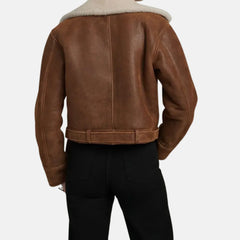 Cropped Shearling Aviator Coat Women