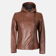 Hooded Leather Jacket for Women Trendy Fall Fashion