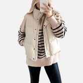 Women’s Cropped Puffer Leather Vest