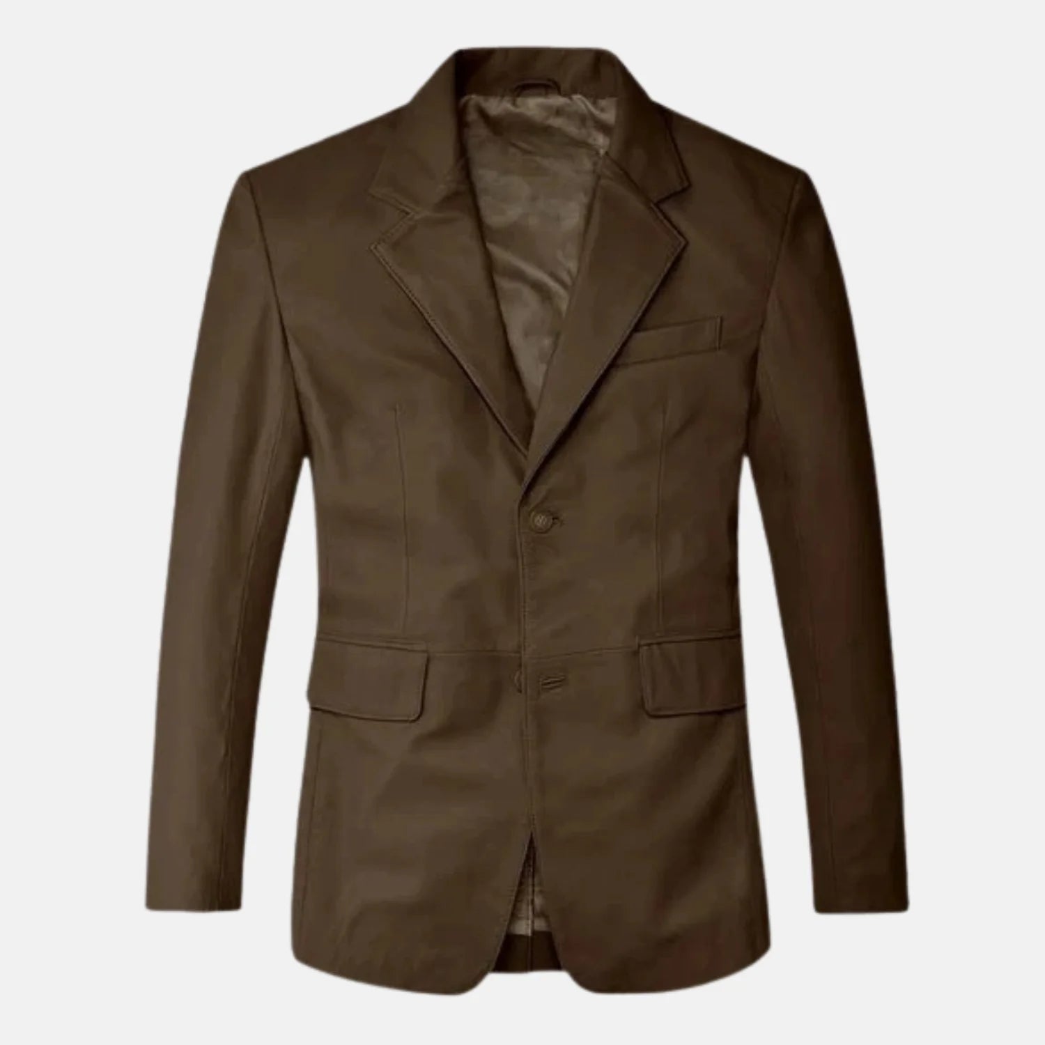 Zovanni Slim Fit Stylish Men's Brown Leather Blazer