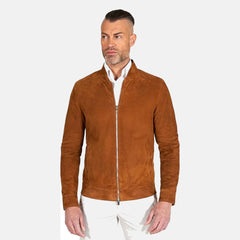 Men Leather Bomber Jacket