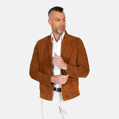 Men Leather Bomber Jacket