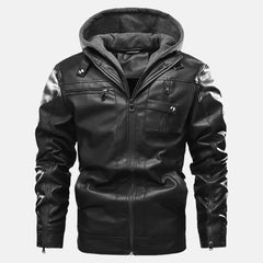 Aether Ace Aviator Mens Leather Jacket with Hood