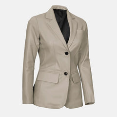 Cassia Comet Womens Leather Blazer