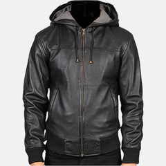 Cozy Leather Jacket | Hooded Leather Jacket