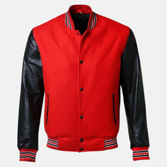 Evoro Red And Black Jacket Men's Varsity Jacket