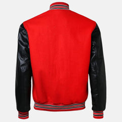 Evoro Red And Black Jacket Men's Varsity Jacket