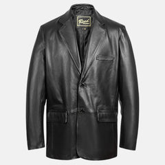 Kajetan Coat Style Leather Blazer Men