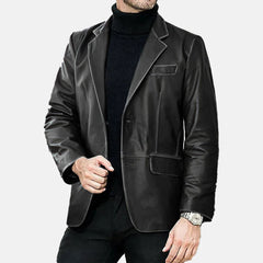 Rebel Rogue Mens Leather Blazer