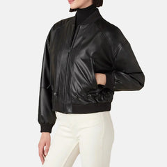 Street Sleek Womens Black Bomber Jacket