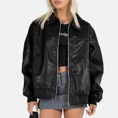 Aurorae Leather Bomber Jacket for Women | Order Now