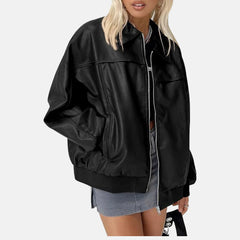 Aurorae Leather Bomber Jacket for Women | Order Now