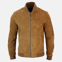 Dorian Mens Leather Bomber Jacket