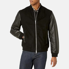 Thunderbolt Leather Bomber Jacket For Men